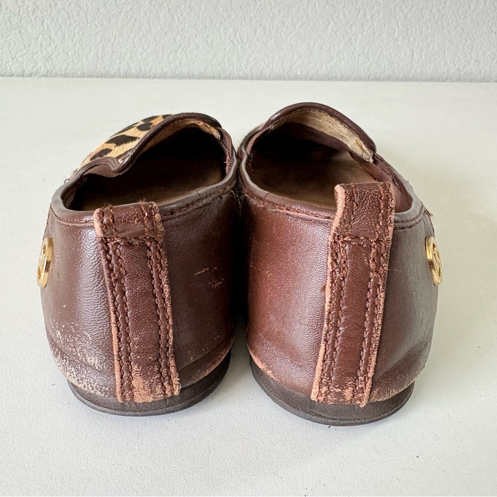 Michael Kors Moccasins Flat Shoes Haircalf Leopard Brown Loafer Women's Size 7 M - Picture 4 of 11